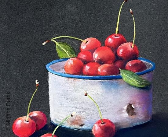 "Cherries in a bucket"